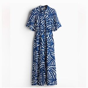 H & M Blue and White Wrap Maxi Dress